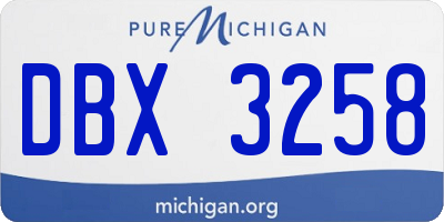MI license plate DBX3258