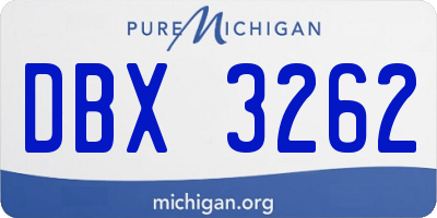 MI license plate DBX3262