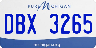 MI license plate DBX3265