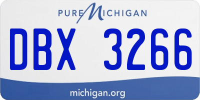 MI license plate DBX3266