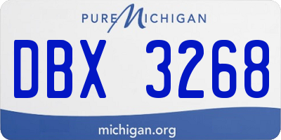 MI license plate DBX3268