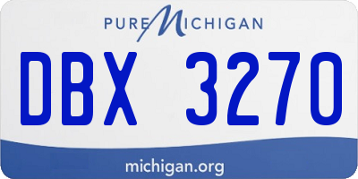 MI license plate DBX3270
