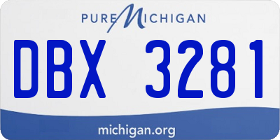 MI license plate DBX3281