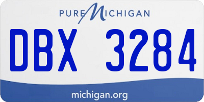 MI license plate DBX3284