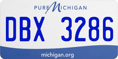 MI license plate DBX3286