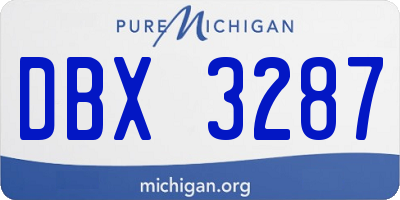 MI license plate DBX3287