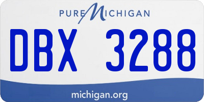 MI license plate DBX3288