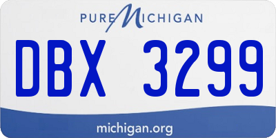 MI license plate DBX3299