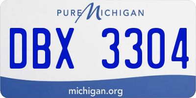 MI license plate DBX3304