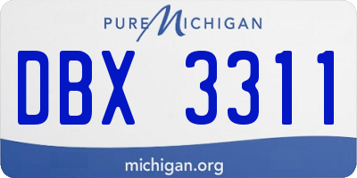 MI license plate DBX3311