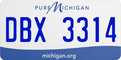 MI license plate DBX3314
