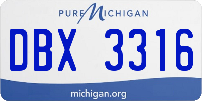 MI license plate DBX3316