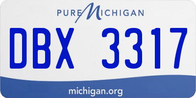 MI license plate DBX3317