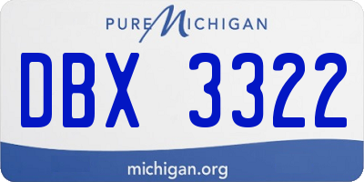 MI license plate DBX3322
