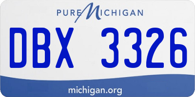 MI license plate DBX3326