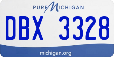 MI license plate DBX3328