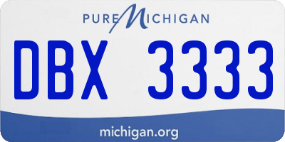 MI license plate DBX3333