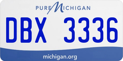 MI license plate DBX3336