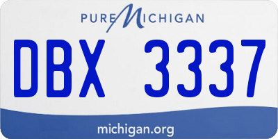 MI license plate DBX3337