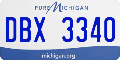 MI license plate DBX3340