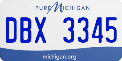 MI license plate DBX3345