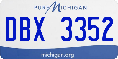 MI license plate DBX3352