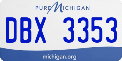 MI license plate DBX3353