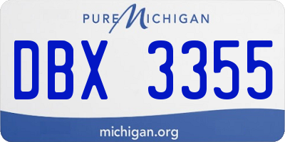 MI license plate DBX3355