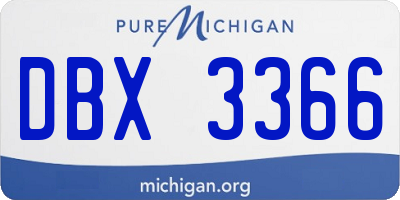 MI license plate DBX3366