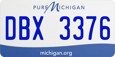 MI license plate DBX3376