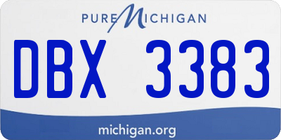 MI license plate DBX3383