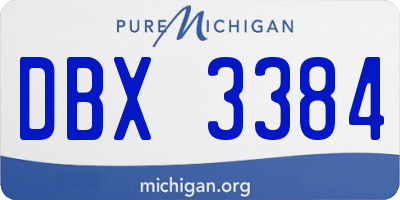 MI license plate DBX3384