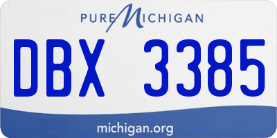 MI license plate DBX3385
