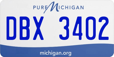 MI license plate DBX3402
