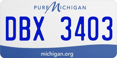 MI license plate DBX3403