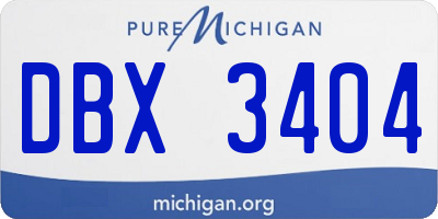 MI license plate DBX3404