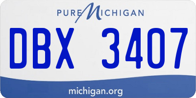 MI license plate DBX3407