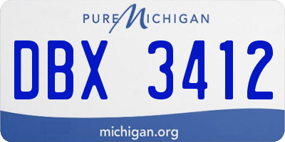 MI license plate DBX3412