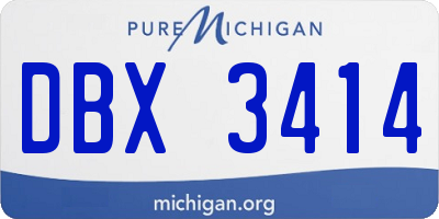 MI license plate DBX3414