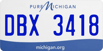 MI license plate DBX3418