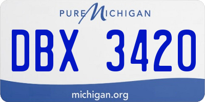 MI license plate DBX3420