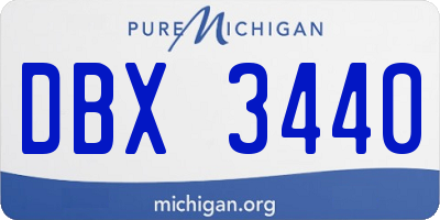 MI license plate DBX3440