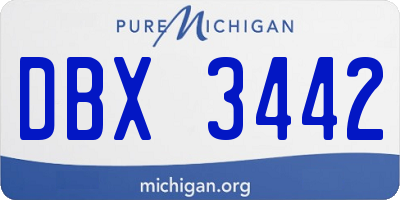 MI license plate DBX3442