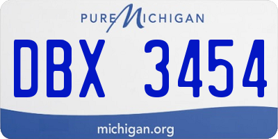 MI license plate DBX3454