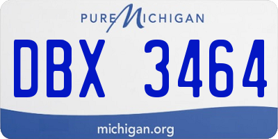 MI license plate DBX3464