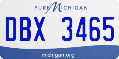 MI license plate DBX3465