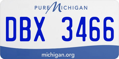 MI license plate DBX3466