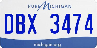 MI license plate DBX3474