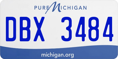 MI license plate DBX3484