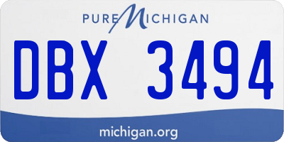 MI license plate DBX3494